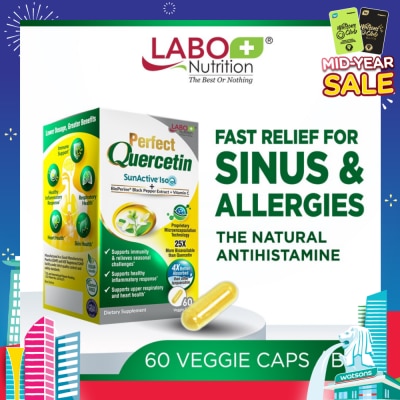 LABO NUTRITION Perfect Quercetin Dietary Supplement Capsule (For Immunity, Sinus, Allergy, Itchy Eye, Natural Antihistamine Relief) 60s
