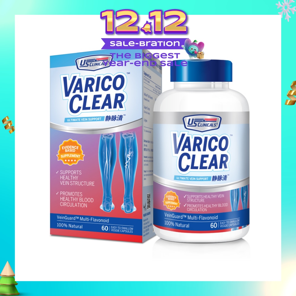 Varico Clear VeinGuard Multi-Flavonoid Veggie Capsule 60s (Expiry: April`2026)