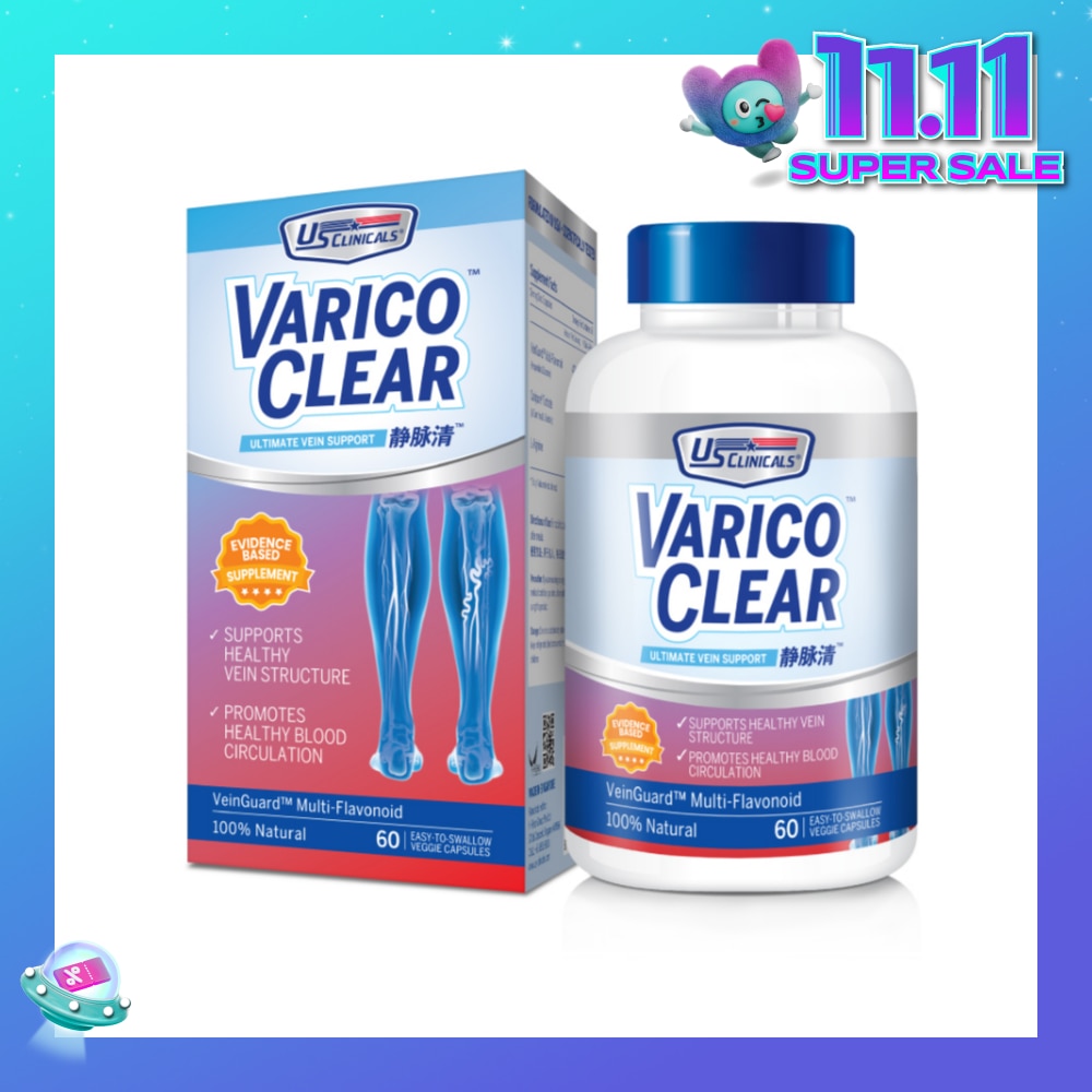 Varico Clear VeinGuard Multi-Flavonoid Veggie Capsule 60s (Expiry: April`2026)