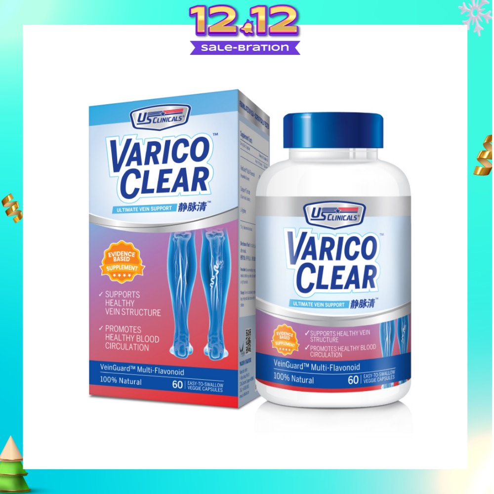Varico Clear VeinGuard Multi-Flavonoid Veggie Capsule 60s (Expiry: April`2026)