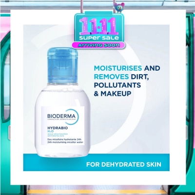 BIODERMA Hydrabio H2O Moisturising Micellar Water (Facial Non Rinse Cleanser for Dehydrated Sensitive Skin) 100ml image