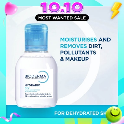 BIODERMA Hydrabio H2O Moisturising Micellar Water (Facial Non Rinse Cleanser for Dehydrated Sensitive Skin) 100ml image