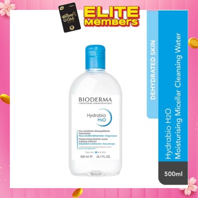 BIODERMA Hydrabio H2O Moisturising Micellar Water (Facial Non-Rinse Cleanser for Dehydrated Sensitive Skin) 500ml