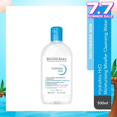BIODERMA Hydrabio H2O Moisturising Micellar Water (Facial Non-Rinse Cleanser for Dehydrated Sensitive Skin) 500ml