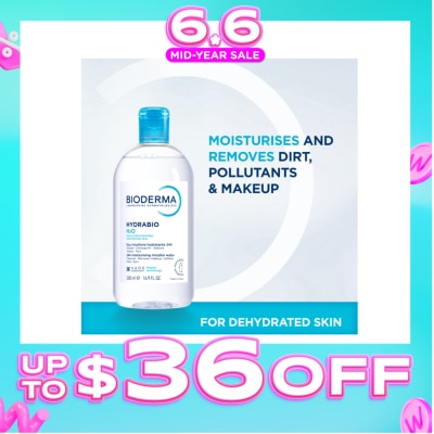BIODERMA - Hydrabio H2O Moisturising Micellar Water (Facial Non-Rinse Cleanser for Dehydrated Sensitive Skin) 500ml