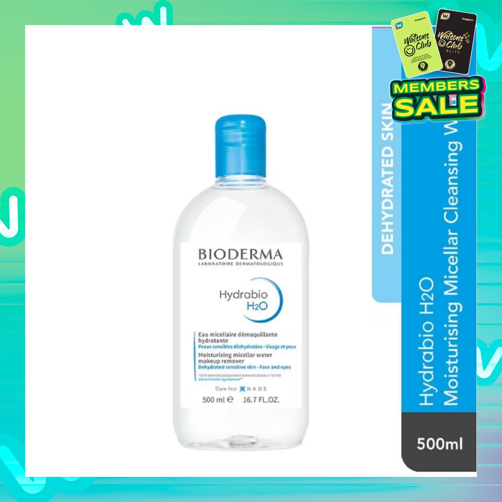 Hydrabio H2O Moisturising Micellar Water (Facial Non-Rinse Cleanser for Dehydrated Sensitive Skin) 500ml