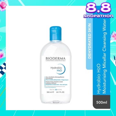 BIODERMA Hydrabio H2O Moisturising Micellar Water (Facial Non-Rinse Cleanser for Dehydrated Sensitive Skin) 500ml