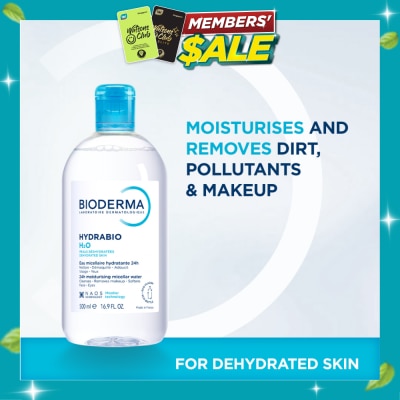 BIODERMA Hydrabio H2O Moisturising Micellar Water (Facial Non Rinse Cleanser for Dehydrated Sensitive Skin) 500ml image