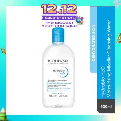 BIODERMA Hydrabio H2O Moisturising Micellar Water (Facial Non-Rinse Cleanser for Dehydrated Sensitive Skin) 500ml