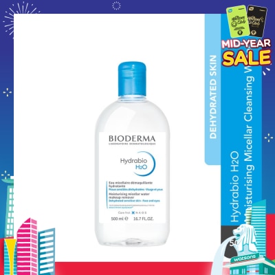 BIODERMA Hydrabio H2O Moisturising Micellar Water (Facial Non-Rinse Cleanser for Dehydrated Sensitive Skin) 500ml