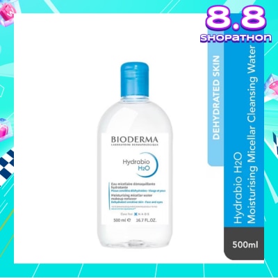 BIODERMA Hydrabio H2O Moisturising Micellar Water (Facial Non-Rinse Cleanser for Dehydrated Sensitive Skin) 500ml