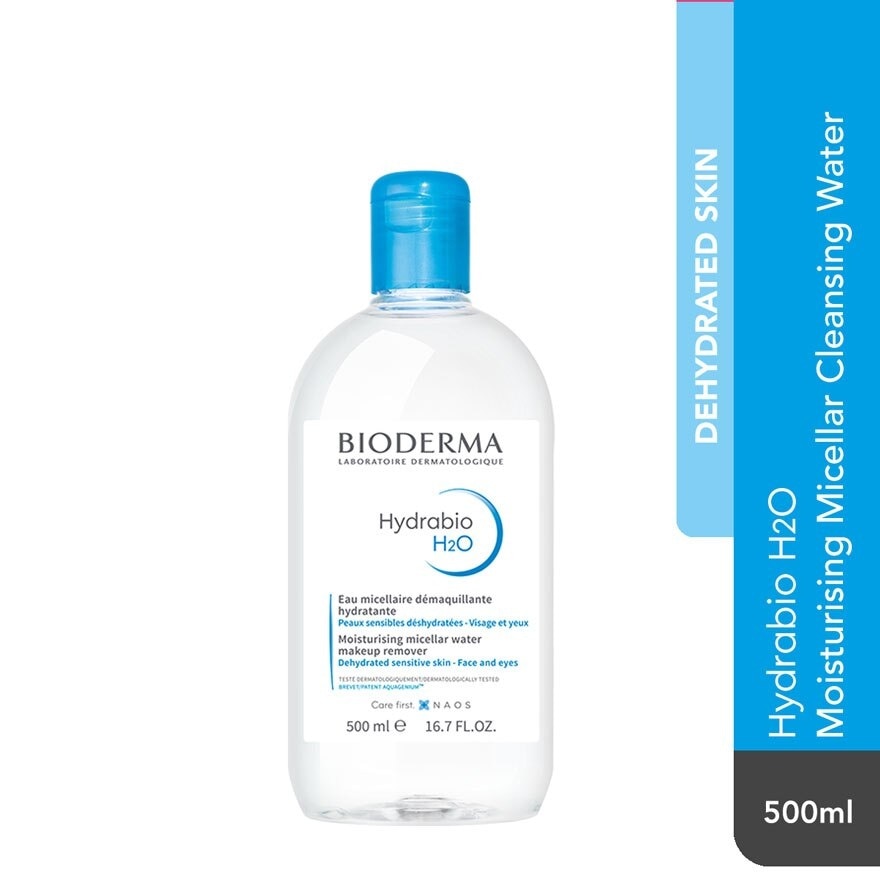 Hydrabio H2O Moisturising Micellar Water (Facial Non-Rinse Cleanser for Dehydrated Sensitive Skin) 500ml