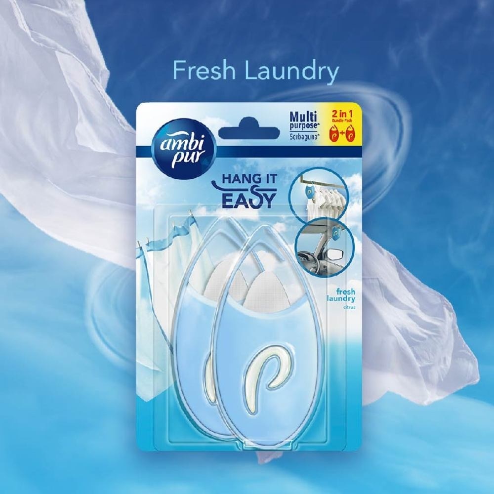 Ambi Pur Hang it Easy Fresh Laundry Citrus Mini Air Freshener 4.5g x 2s