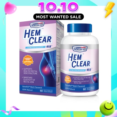 US CLINICALS HemClear Ultimate Rectum Support (Support Healthy Rectal Vein) 60s (Expiry: Jul`2027) image