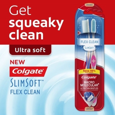 COLGATE Slim Soft Flex Clean Toothbrush Value Pack 2 Pieces