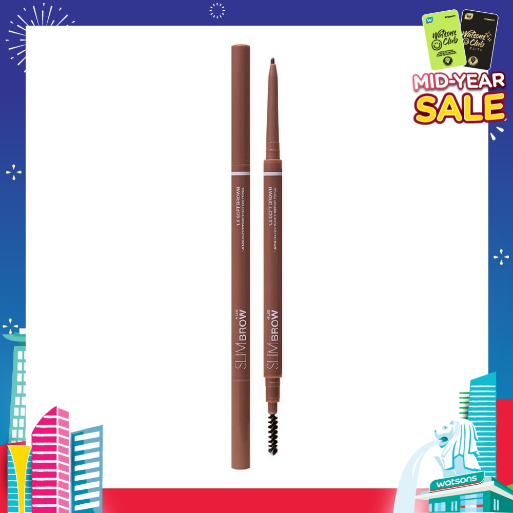 Slim Brow 1.5mm Eyebrow Pencil (Retractable, Waterproof) No.1.5 Soft brown, 1s