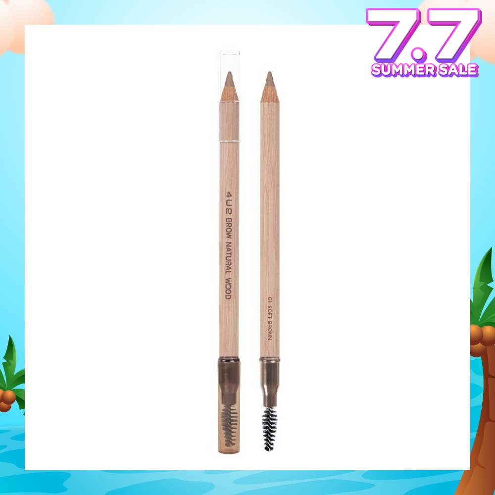 Brow Natural Wood (Dual Ended Brow Pencil) No.01, 1s (Expiry: Jan`2026)