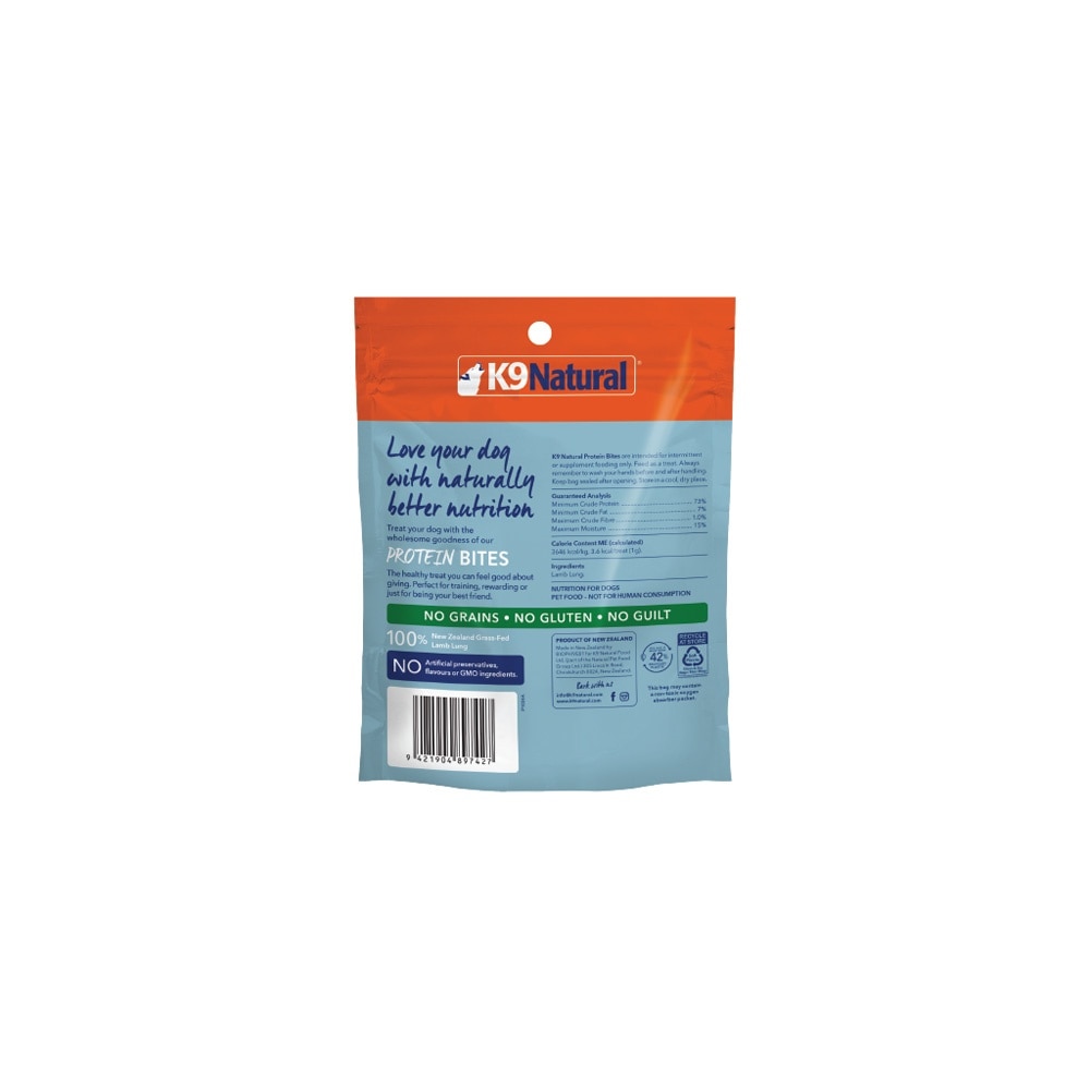 Lamb Lung Protein Bites Dog Treats 60g image
