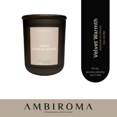 AMBIROMA - Rose Sandalwood Scented Candle 180g