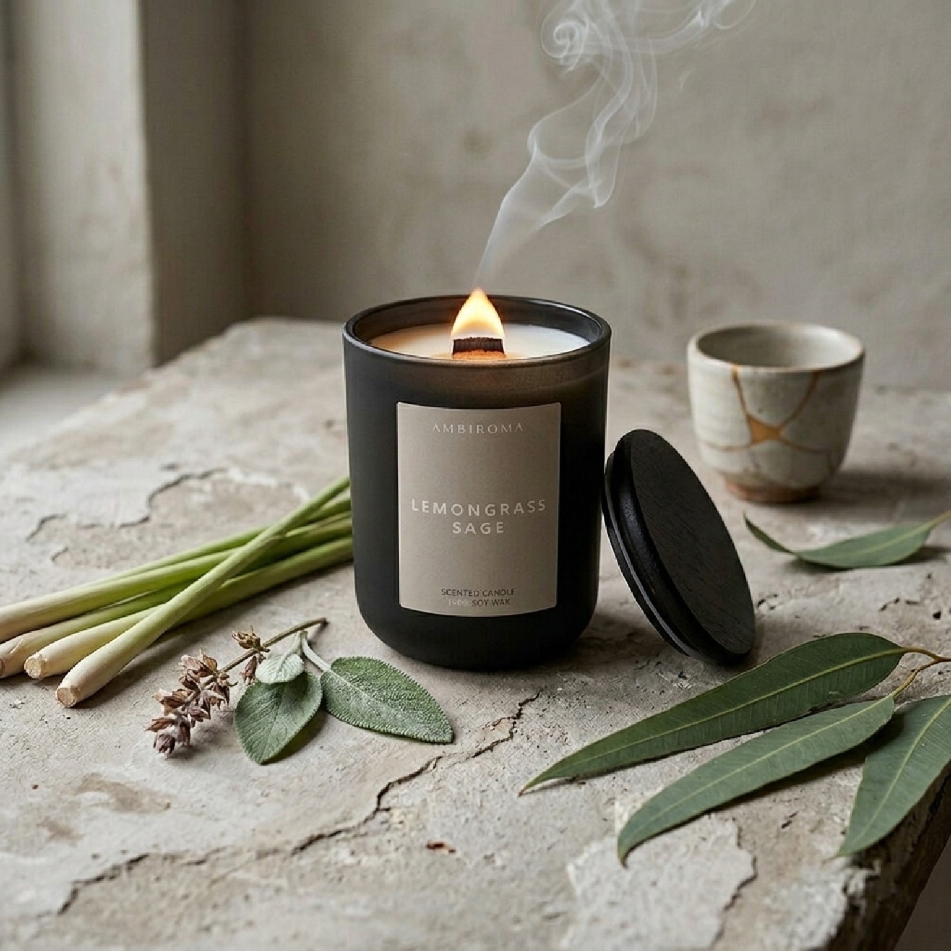 Lemongrass Sage Scented Candle 180g