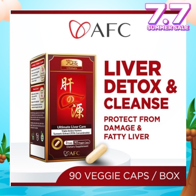 AFC Ultimate Liver Care Dietary Supplement Veggie Caps (Liver Cleanse & Detox Formula For Fatty Liver, Alcohol Damage & Hangover) 90s