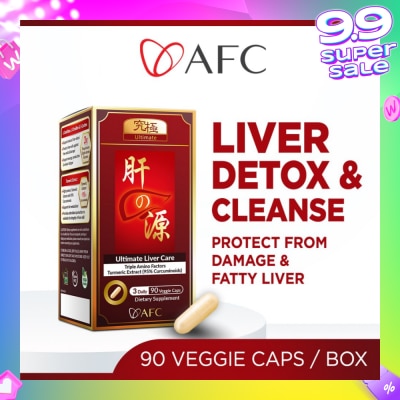 AFC Ultimate Liver Care Dietary Supplement Veggie Caps (Liver Cleanse & Detox Formula For Fatty Liver, Alcohol Damage & Hangover) 90s