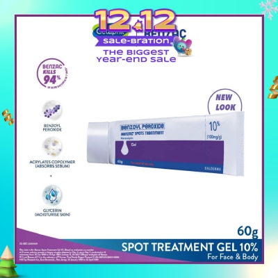 BENZAC Spots Treatment 10% (Anti-Acne + Pimple Gel Cream With Benzoyl Peroxide) 60g (Expiry: Jul`2026)