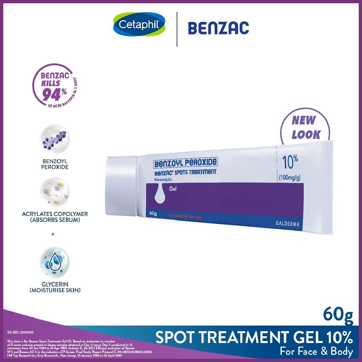 Spots Treatment 10% (Anti-Acne + Pimple Gel Cream With Benzoyl Peroxide) 60g