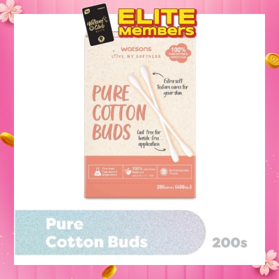 WATSONS Pure Cotton Buds 400 Tip (Dual Tip + 100% Pure Cotton) 200s