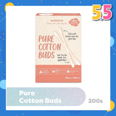 WATSONS Pure Cotton Buds 400 Tip (Dual Tip + 100% Pure Cotton) 200s