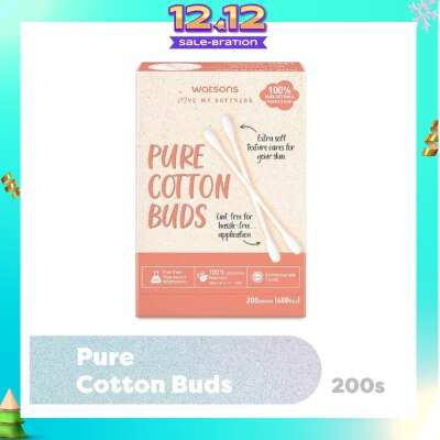 WATSONS Pure Cotton Buds 400 Tip (Dual Tip + 100% Pure Cotton) 200s