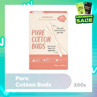 WATSONS Pure Cotton Buds 400 Tip (Dual Tip + 100% Pure Cotton) 200s