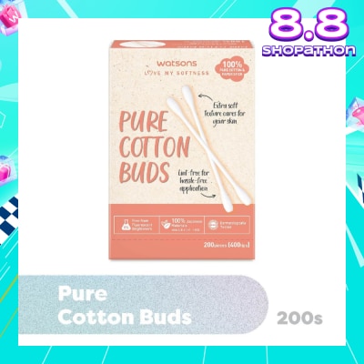 WATSONS Pure Cotton Buds 400 Tip (Dual Tip + 100% Pure Cotton) 200s