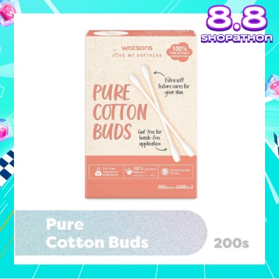 WATSONS Pure Cotton Buds 400 Tip (Dual Tip + 100% Pure Cotton) 200s
