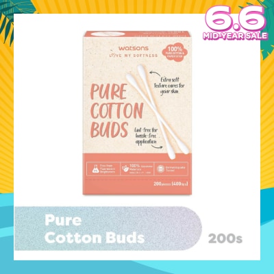 WATSONS Pure Cotton Buds 400 Tip (Dual Tip + 100% Pure Cotton) 200s