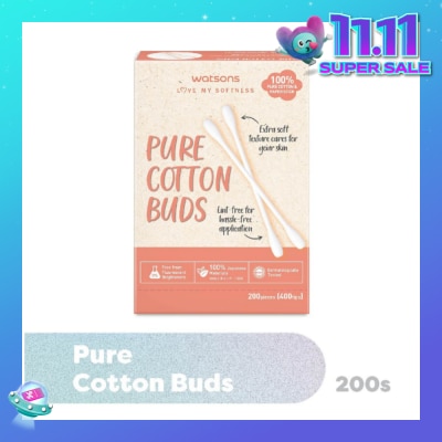 WATSONS Pure Cotton Buds 400 Tip (Dual Tip + 100% Pure Cotton) 200s