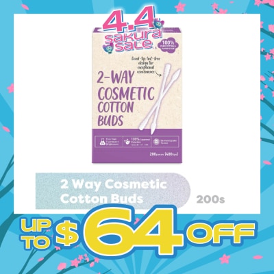 WATSONS - 2-Way Cosmetic Cotton Bud (Dual Tip + Lint-Free Design + 100% Pure Cotton) 200s