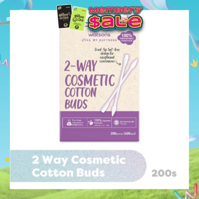 WATSONS - 2-Way Cosmetic Cotton Bud (Dual Tip + Lint-Free Design + 100% Pure Cotton) 200s