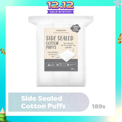 WATSONS Side Sealed Cotton Puff (100% Pure Cotton) 189s