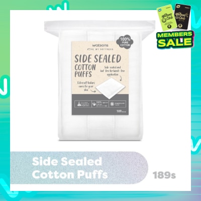 WATSONS Side Sealed Cotton Puff (100% Pure Cotton) 189s