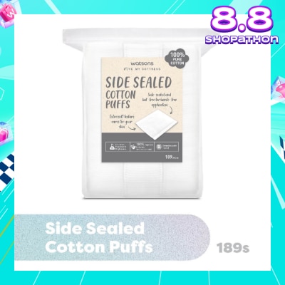 WATSONS Side Sealed Cotton Puff (100% Pure Cotton) 189s