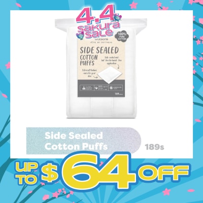 WATSONS - Side Sealed Cotton Puff (100% Pure Cotton) 189s
