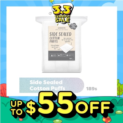 WATSONS Side Sealed Cotton Puff (100% Pure Cotton) 189s