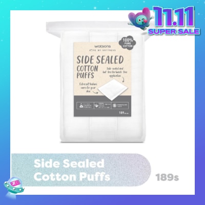 WATSONS Side Sealed Cotton Puff (100% Pure Cotton) 189s