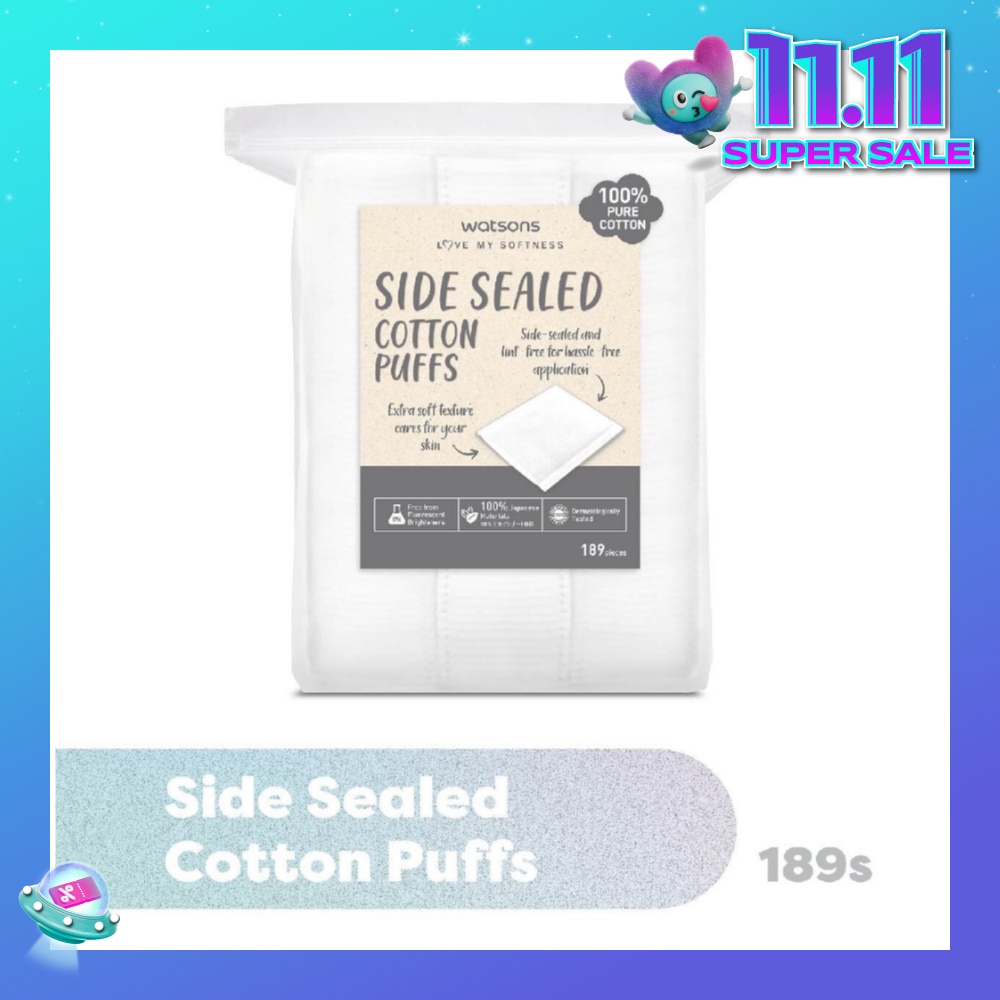 Side Sealed Cotton Puff (100% Pure Cotton) 189s