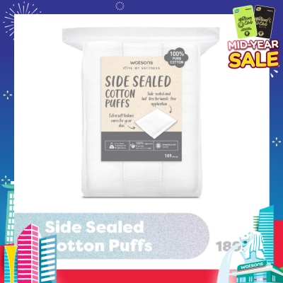WATSONS Side Sealed Cotton Puff (100% Pure Cotton) 189s