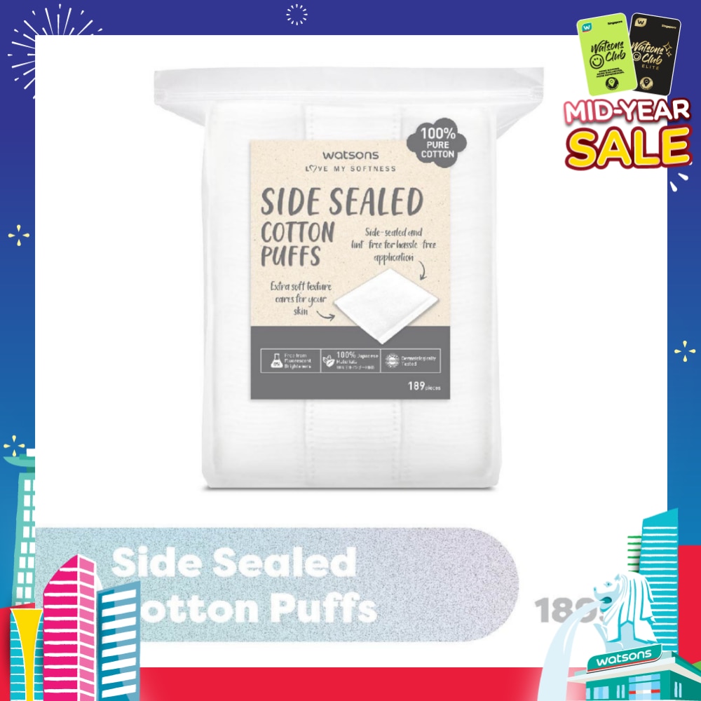 Side Sealed Cotton Puff (100% Pure Cotton) 189s