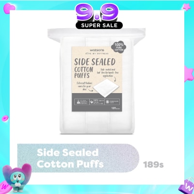 WATSONS - Side Sealed Cotton Puff (100% Pure Cotton) 189s image
