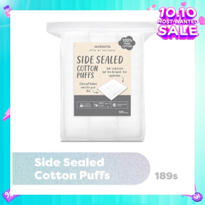 WATSONS Side Sealed Cotton Puff (100% Pure Cotton) 189s