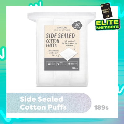 WATSONS Side Sealed Cotton Puff (100% Pure Cotton) 189s